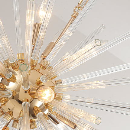 12-Light French Gold Tube Pendant Light