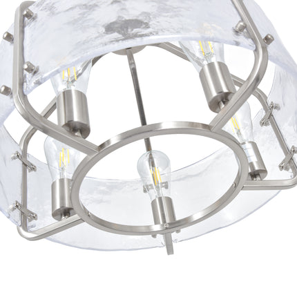 Satin Nickel 5-Light Glass Chandelier