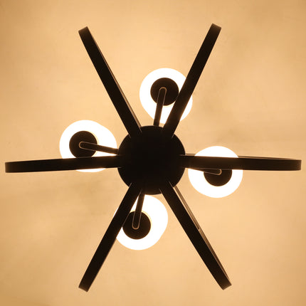 4-Light Black Globe Chandelier