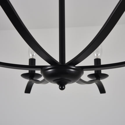 Classic Black 6-Arm Chandelier