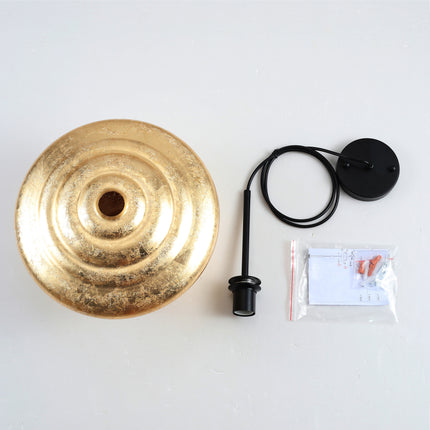 Modern Gold Foil Glass Bowl Pendant Light