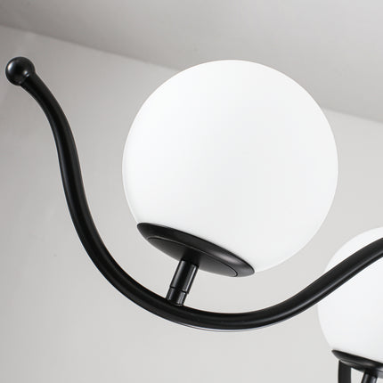 Minimalist 4-Light Black Globe Chandelier
