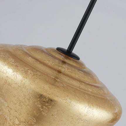 Modern Gold Foil Glass Bowl Pendant Light