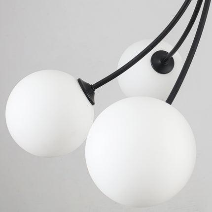 6-Light Matte Black Globe Chandelier