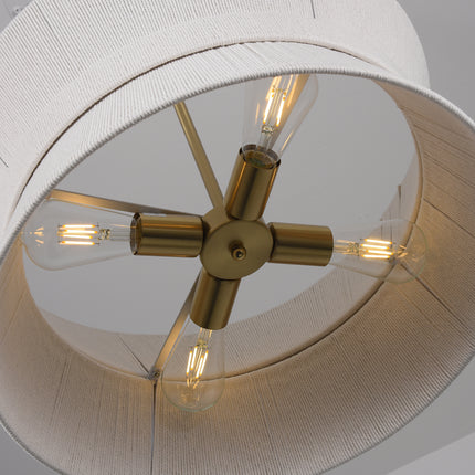 4-Light  Modern Woven Cotton Pendant Light