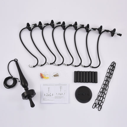 Classic Black 8-Bulb Candle Chandelier