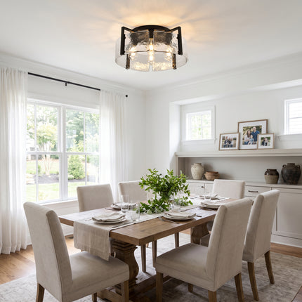Black 4-Light Glass Ceiling Light