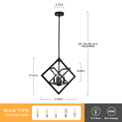 Modern Black Diamond Pendant Light