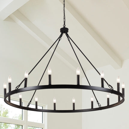 Chandelier Candle Wagon Wheel 16-Light