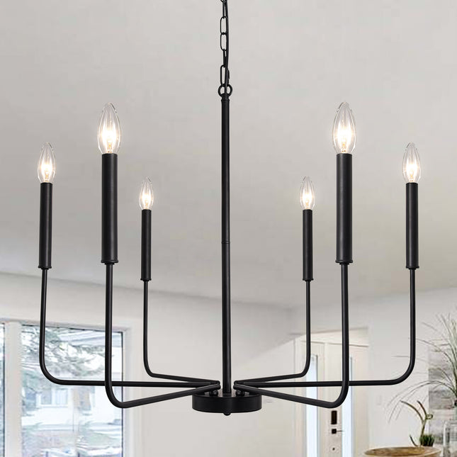 Chandelier Wrought Iron 6-Light
