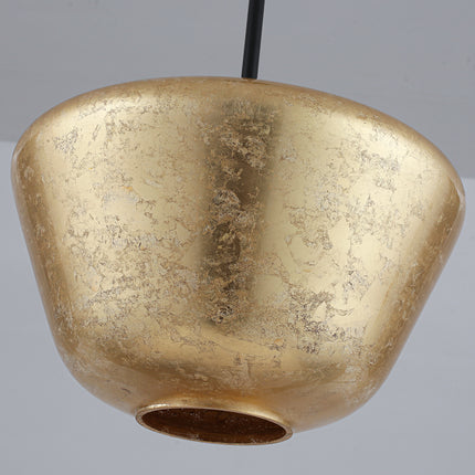 Modern Gold Foil Glass Bowl Pendant Light