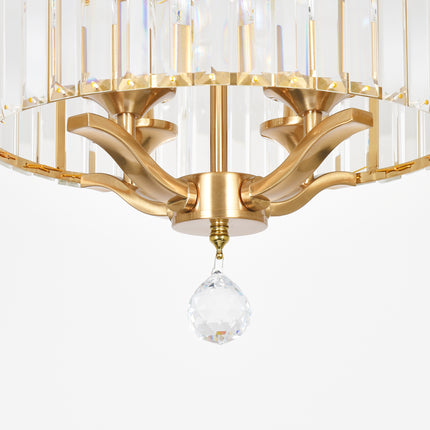 4-Light  Modern Copper Crystal Ceiling Light