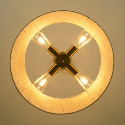 4-Light  Modern Woven Cotton Pendant Light