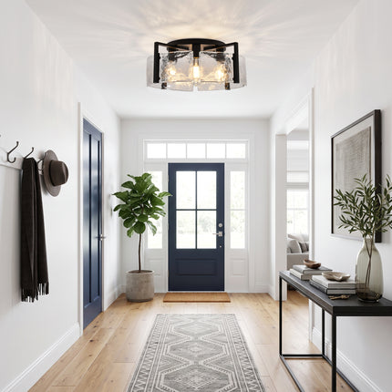 Black 4-Light Glass Ceiling Light