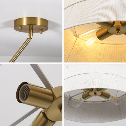4-Light  Modern Woven Cotton Pendant Light