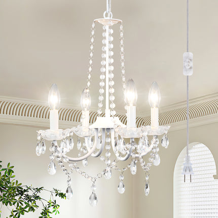 Chandelier Crystal 4 Light Plug In