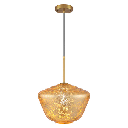 Modern Gold Foil Glass Bowl Pendant Light