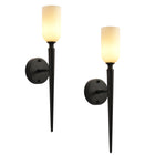 Set of 2 Brushed Brass 1-Light Glass Wall Sconces