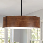 Black 5-Light Convertible Drum Chandelier