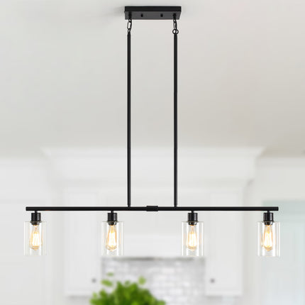 Island Pendant Light Glass Shade 4-Light