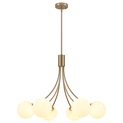 6-Light Matte Black Globe Chandelier