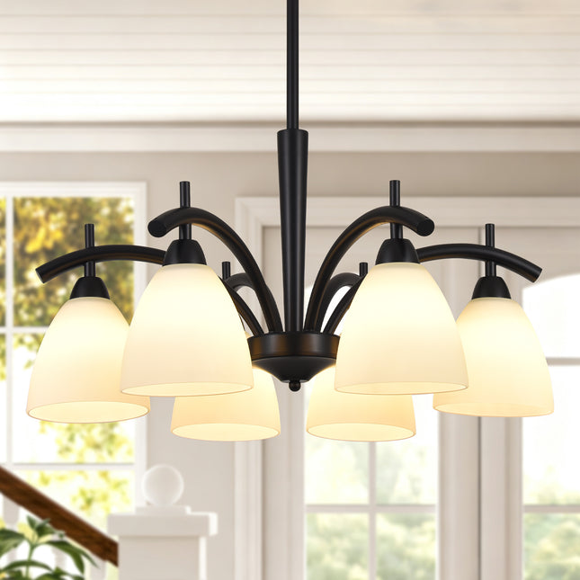 6-Light Black Dining Room Chandelier