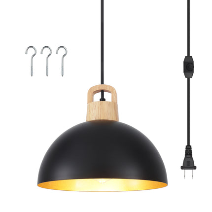 Pendant Light Iron Shade Plug-in