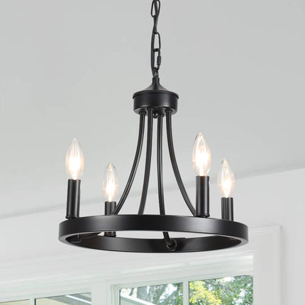 Chandelier Wagon Wheel 4-Light