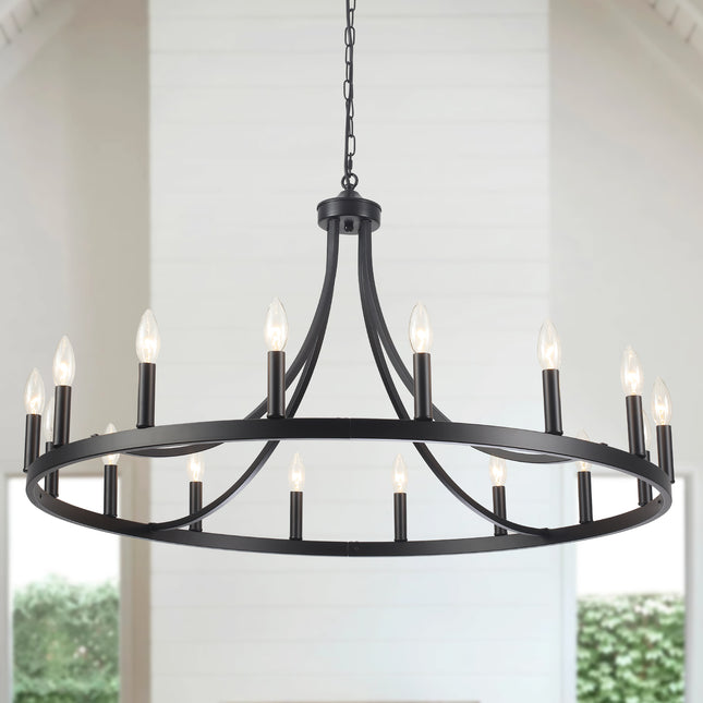Chandelier Wagon Wheel 16-Light