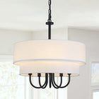 5-Light Black Double Drum Chandelier