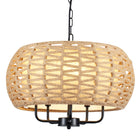 Modern Coastal Hemp Rope Drum Chandelier