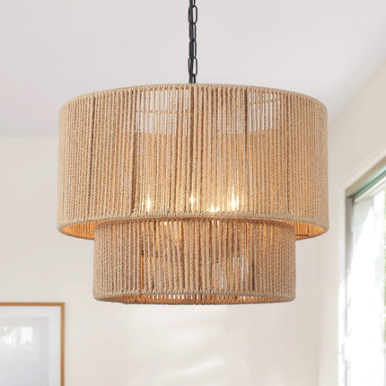 Chandelier Hemp Rope Two Tier