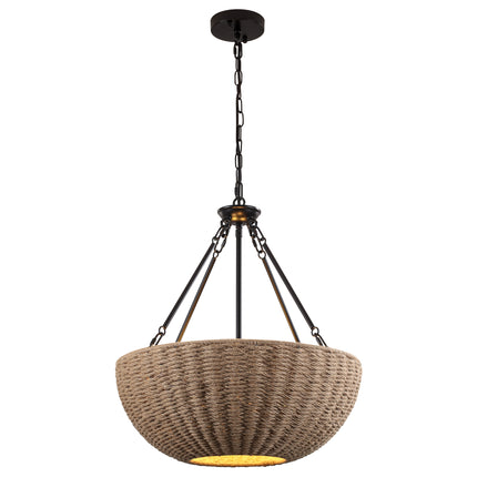 5-Light Hemp Rope Pendant Light