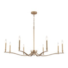 Matte Black 8-Bulb Curved Arm Chandelier