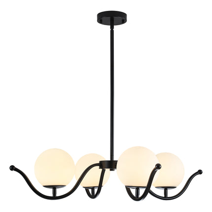 Minimalist 4-Light Black Globe Chandelier