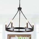 Chandelier Candle Wagon Wheel 6-Light