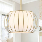 Brass Gold Wire Chandelier, 4-Light