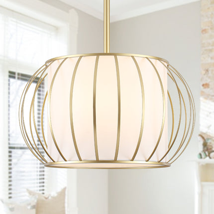 Brass Gold Wire Chandelier, 4-Light