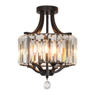 4-Light  Modern Copper Crystal Ceiling Light