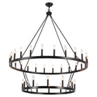 Chandelier Candle Wagon Wheel 24+12-Light