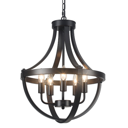 Chandelier Caged Metal Frame 5-Light