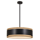 5-Light Black Rope Drum Pendant