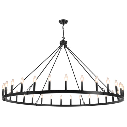 Chandelier Candle Wagon Wheel 30-Light