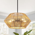 Coastal Boho 5-Light Woven Rattan Chandelier