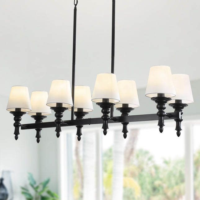 Black 8-Light Island Pendant Light
