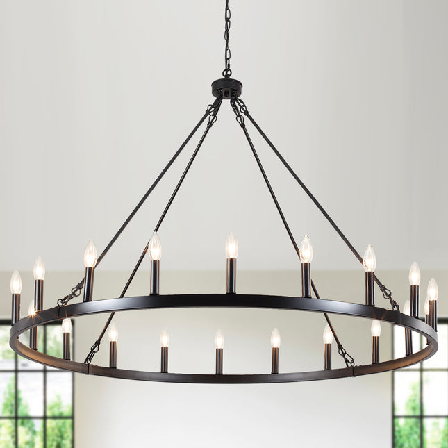 Chandelier Candle Wagon Wheel 20-Light