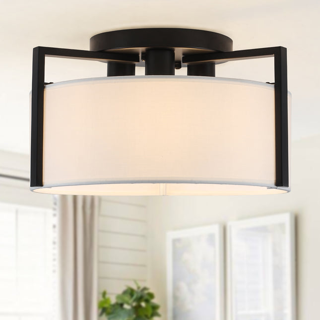 Ceiling Light Fabric Shade 3-Light