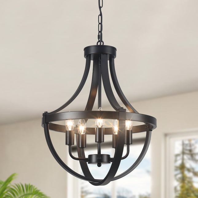 Chandelier Caged Metal Frame 5-Light