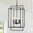 Black 5-Light Geometric Cage Lantern
