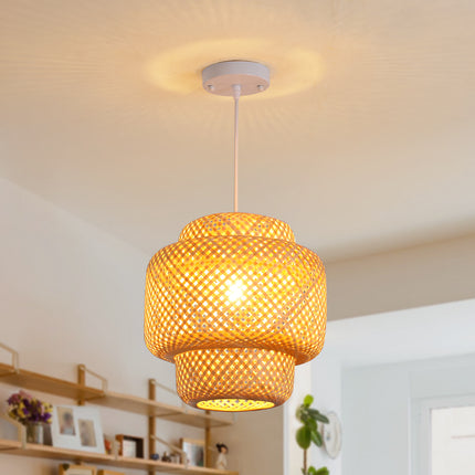 Pendant Light Rattan Transitional